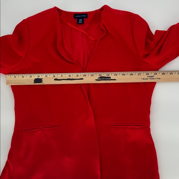 Adrienne Vittadini/Sandro Red Open-Front Blazer (Size Medium) - Picture 9 of 11